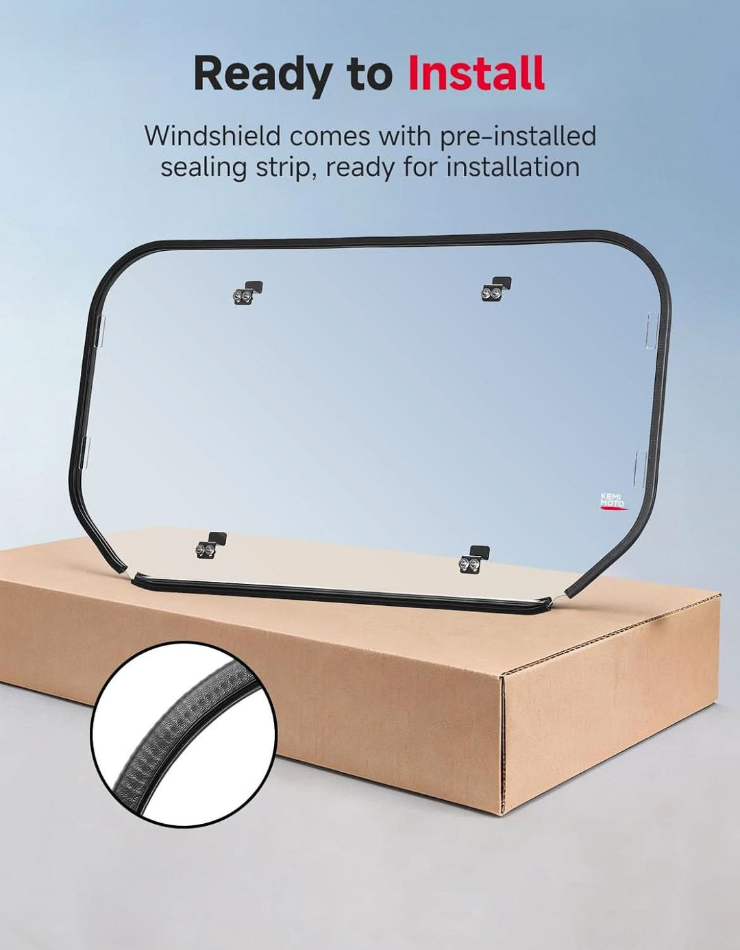 UTV Rear Windshield For Kawasaki Mule SX - Kemimoto