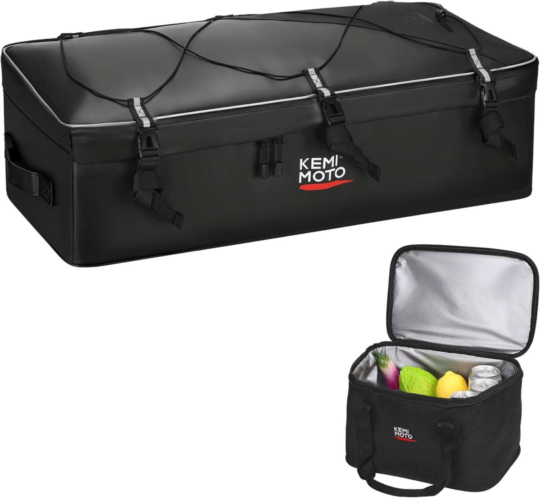 73L ATV Storage Bag with Cooler & Rain Cover, Water-Resistant Cargo Bag for Front/Rear Rack
