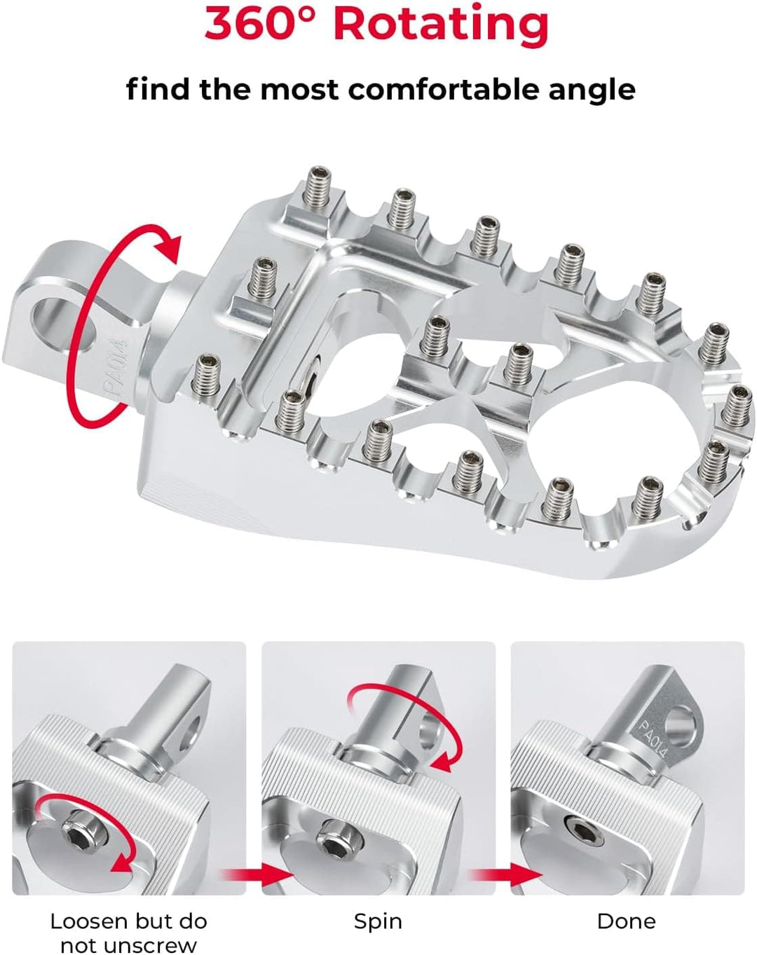 Motorcycle silver Foot pegs for Dyna Sportster Iron 883 - Kemimoto