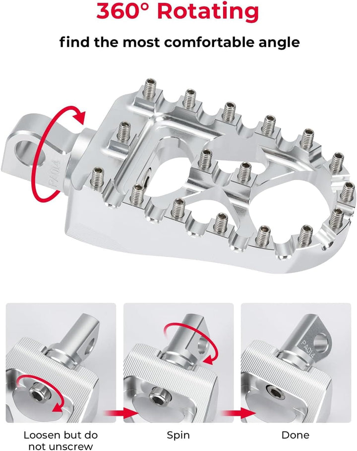 Motorcycle silver Foot pegs for Dyna Sportster Iron 883 - Kemimoto