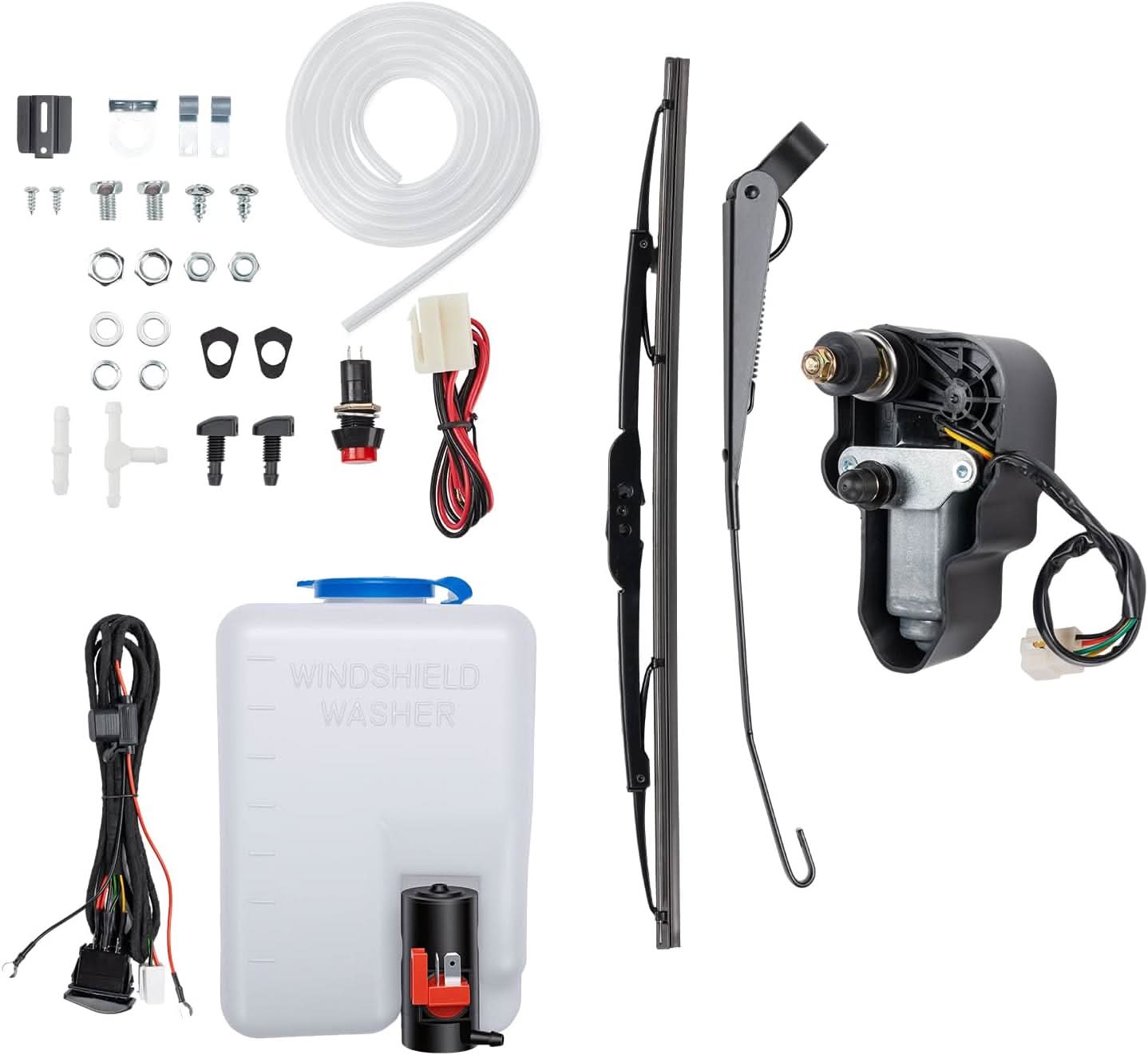 12V Electric Wiper Motor Kit with Washer Bottle For RZR, Ranger,Can-Am,Pioneer