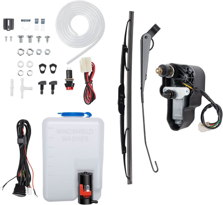 12V Electric Wiper Motor Kit with Washer Bottle For RZR, Ranger,Can-Am,Pioneer