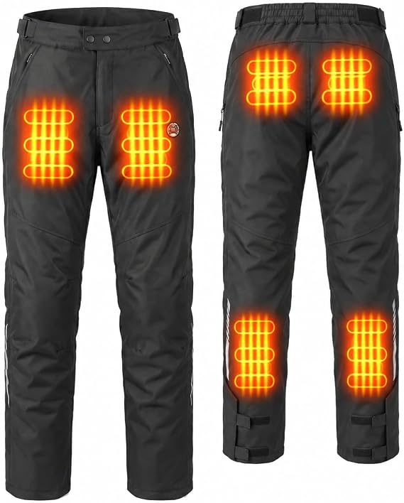 Full-Leg Quick-Off CE Armor Windproof Heated Motorcycle Overpants