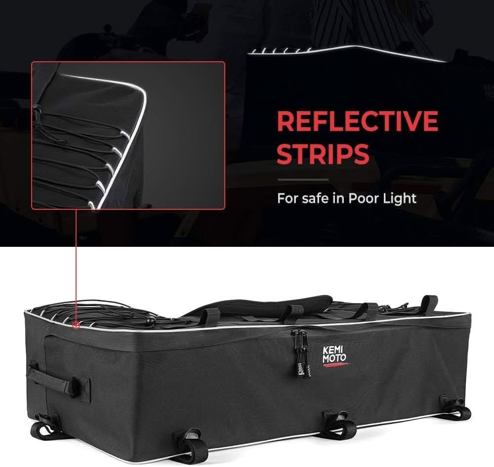 Upgraded ATV 55L Rear Seat Storage Bag with Built-In Frame & Removable Cushion - Kemimoto