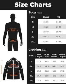 Heated Jacket Size Charts