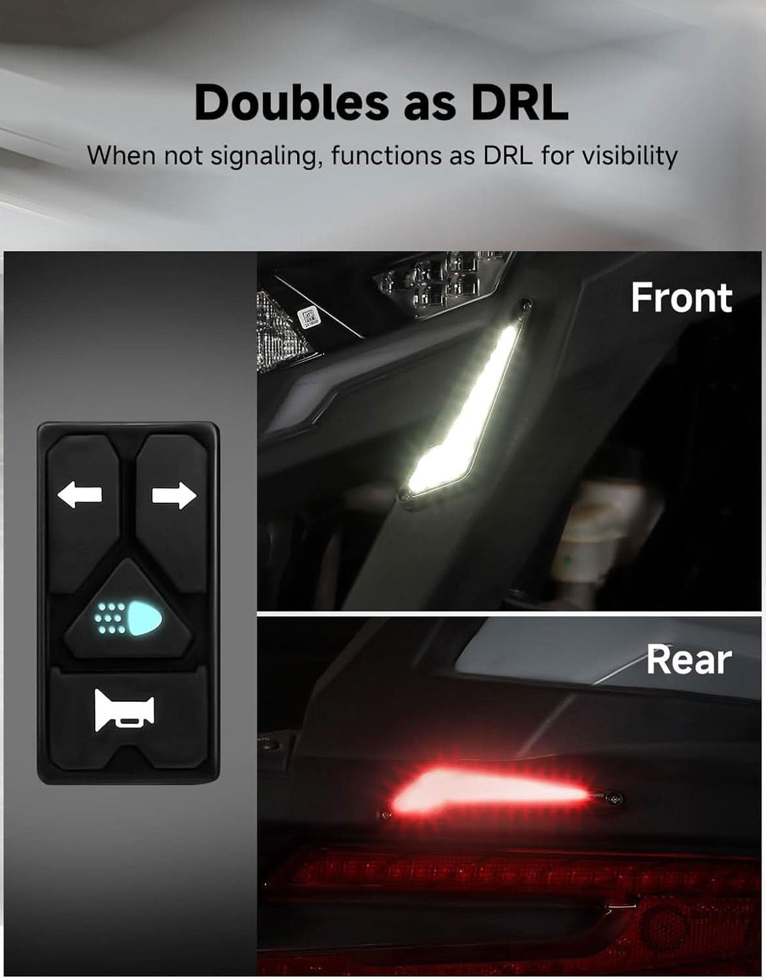 Universal UTV Street Legal Turn Signal Kit with Horn for Polaris Can-Am Kawasaki Teryx CFMOTO