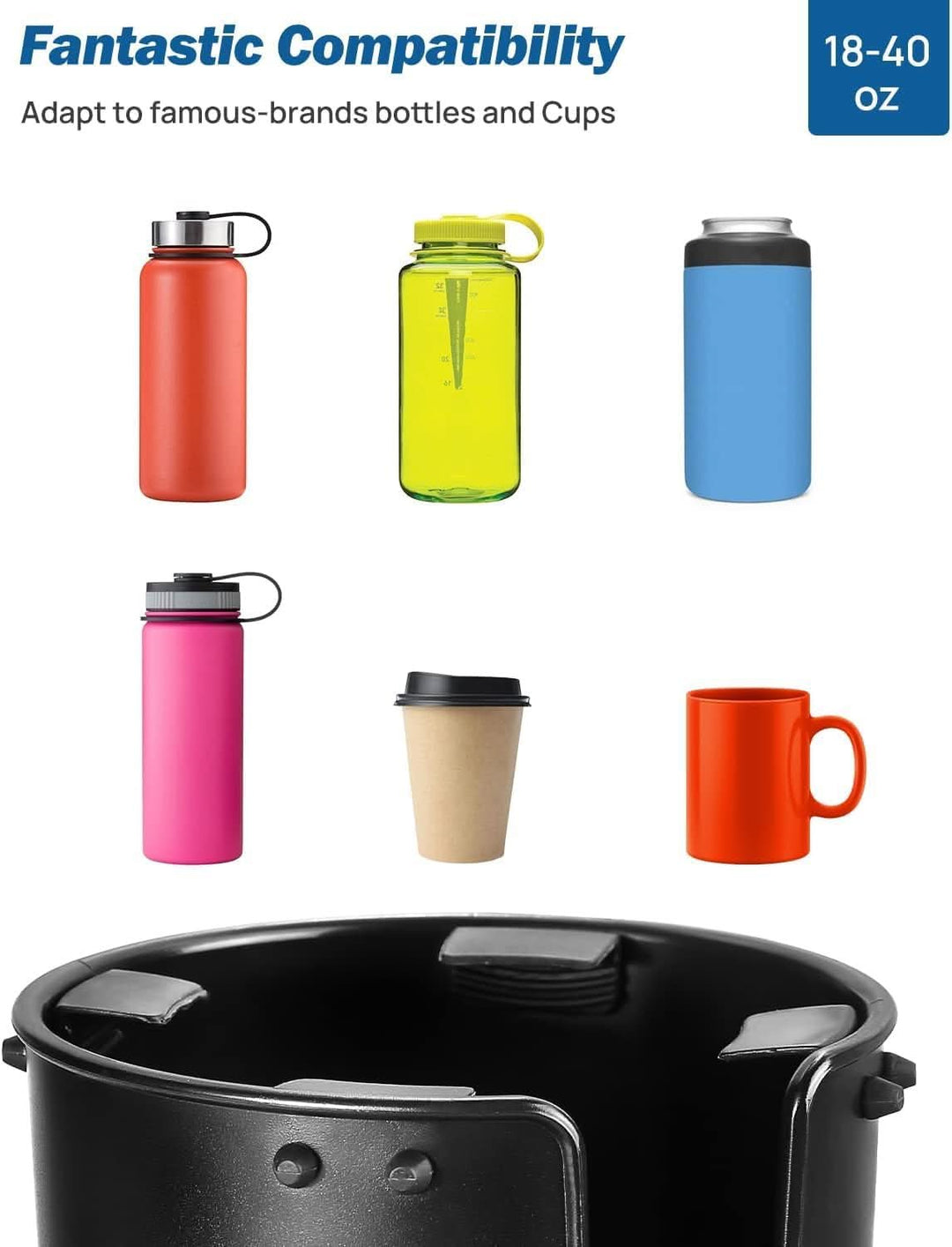JOYTUTUS Large Stable Cup Holder Expander for YETI, Hydro Flask - Kemimoto