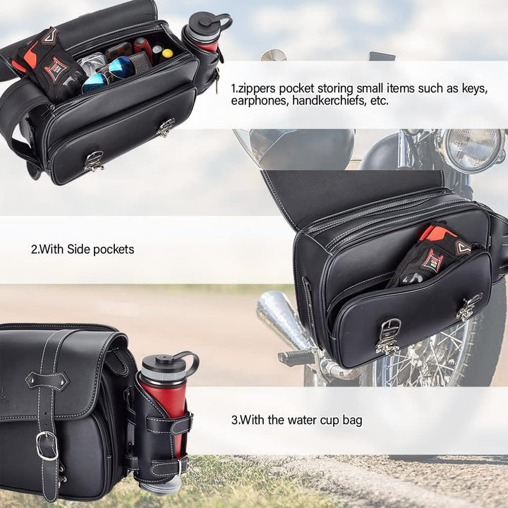 Motorcycle Leather Saddle bag for Rebel 250, 500, 1100 - Kemimoto