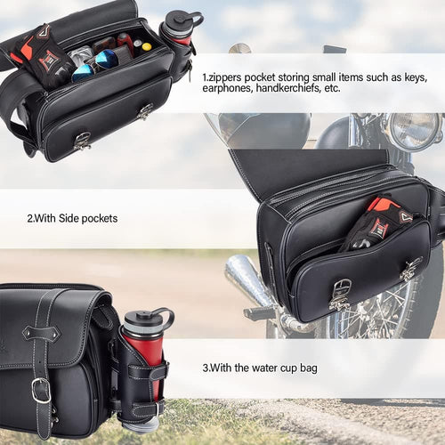 Motorcycle Leather Saddle bag for Rebel 250, 500, 1100 - Kemimoto