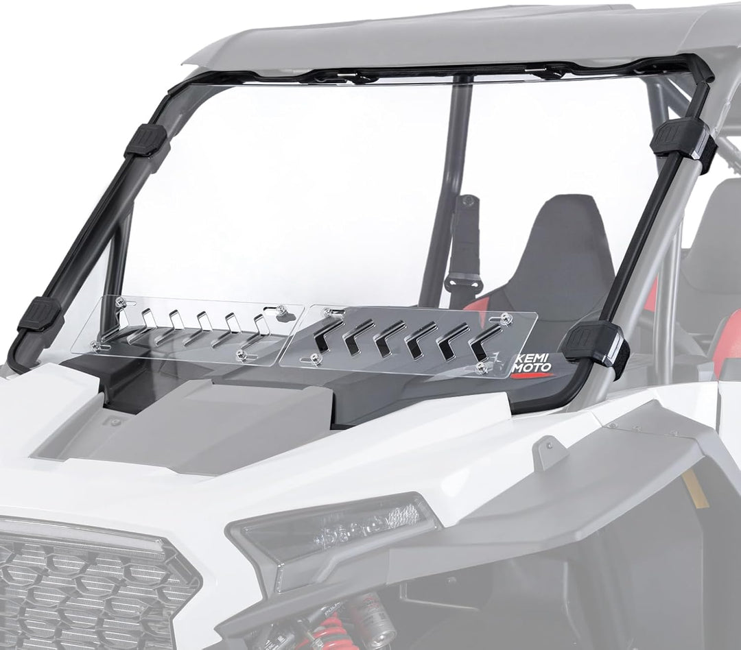2-IN-1 Vented Windshield Pre-Installed Rubber Strip for Polaris RZR XP 1000 / RZR XP 4 1000 2024-2026