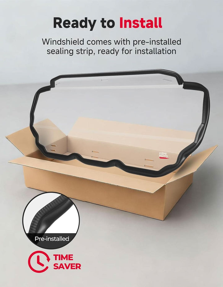 UTV Rear Windshield, Ultra-Clear Shatter-Resistant for Segway Villain 2024+