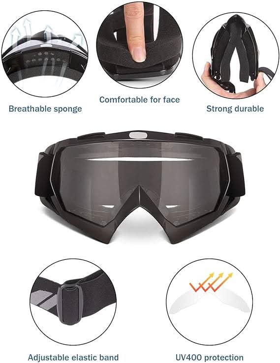 Dirt Bike Goggles Motocross Goggles ATV UTV Goggles Anti UV Riding Goggles - Kemimoto