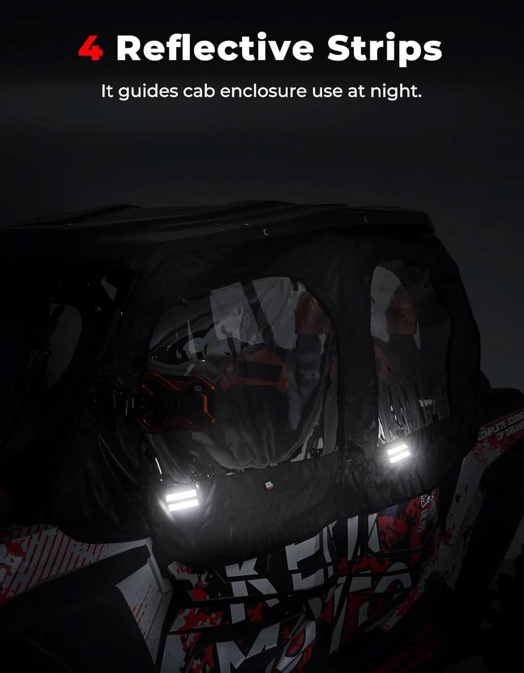 Upper Doors Cab Enclosure with 2 Dome Lights for Polaris RZR XP 4 1000 2014-2023 - Kemimoto