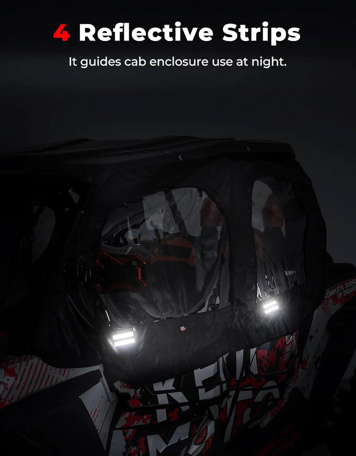 Upper Doors Cab Enclosure with 2 Dome Lights for Polaris RZR XP 4 1000 2014-2023 - Kemimoto