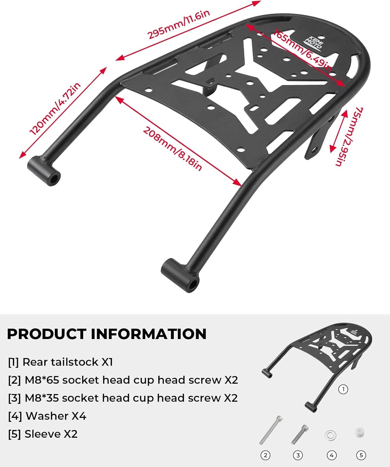 Rear Rack Luggage Storage Rack for CRF300L 2021-2024 - Kemimoto
