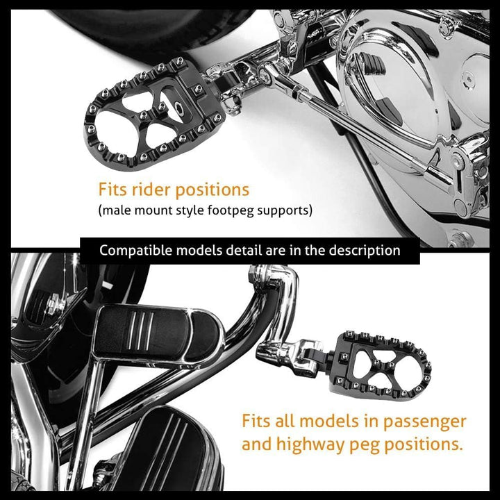 Footpegs for Dyna Sportster FLFB FLSTF Iron 883 Softail Street Glide - Kemimoto