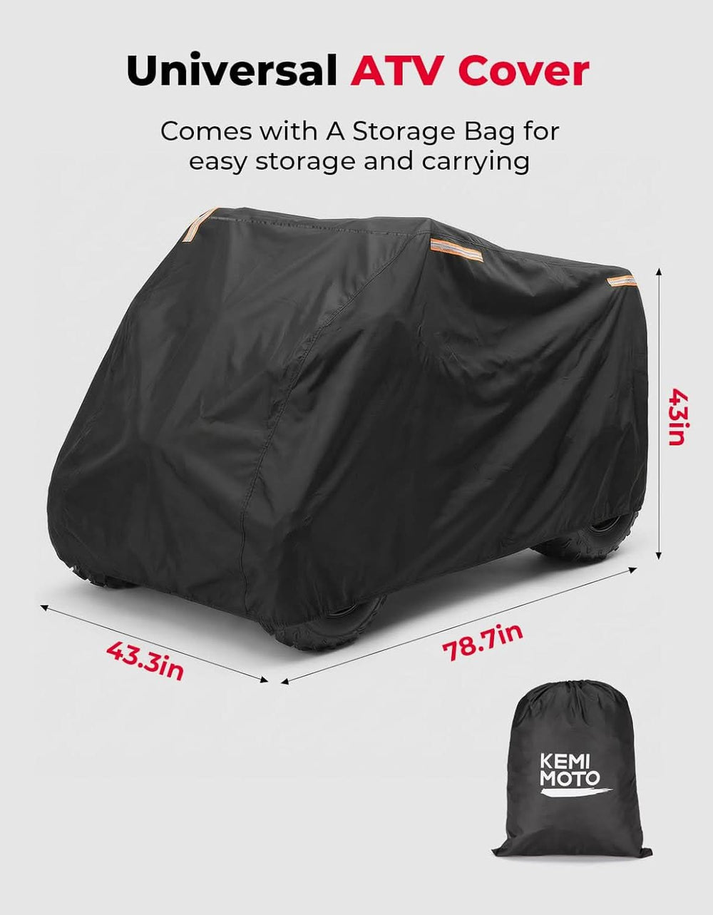 Universal ATV Cover Waterproof for Raptor 700, YFZ 450R, Can-Am, Kawasaki, CFMOTO - Kemimoto
