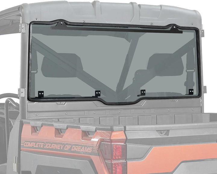 UTV Rear Windshield (Fit Roof) for Polaris Ranger XP 1000/Crew 2017-2025 - Kemimoto