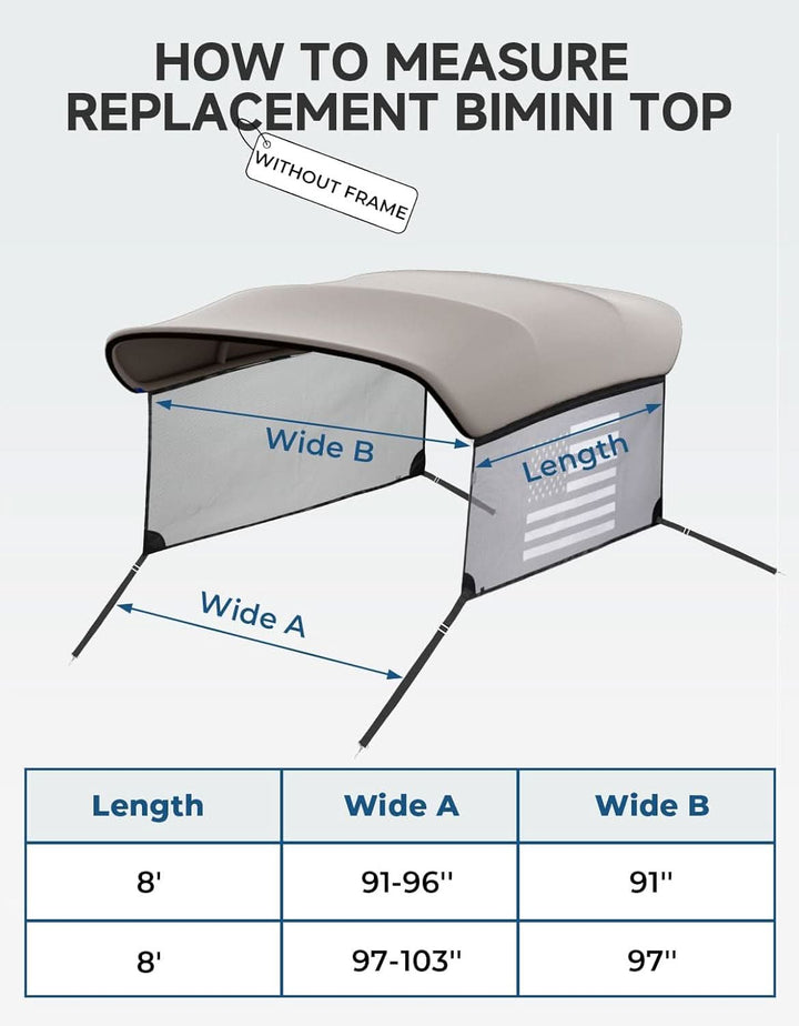 4 Bow Bimini Top Replacement Canvas