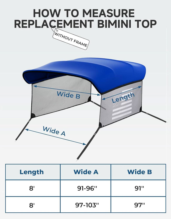4 Bow Bimini Top Replacement Canvas