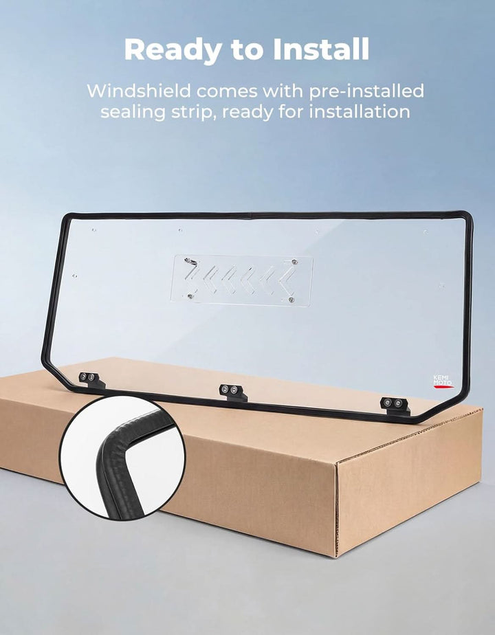 UTV Rear Windshield with VentsFor Kawasaki Ridge - Kemimoto