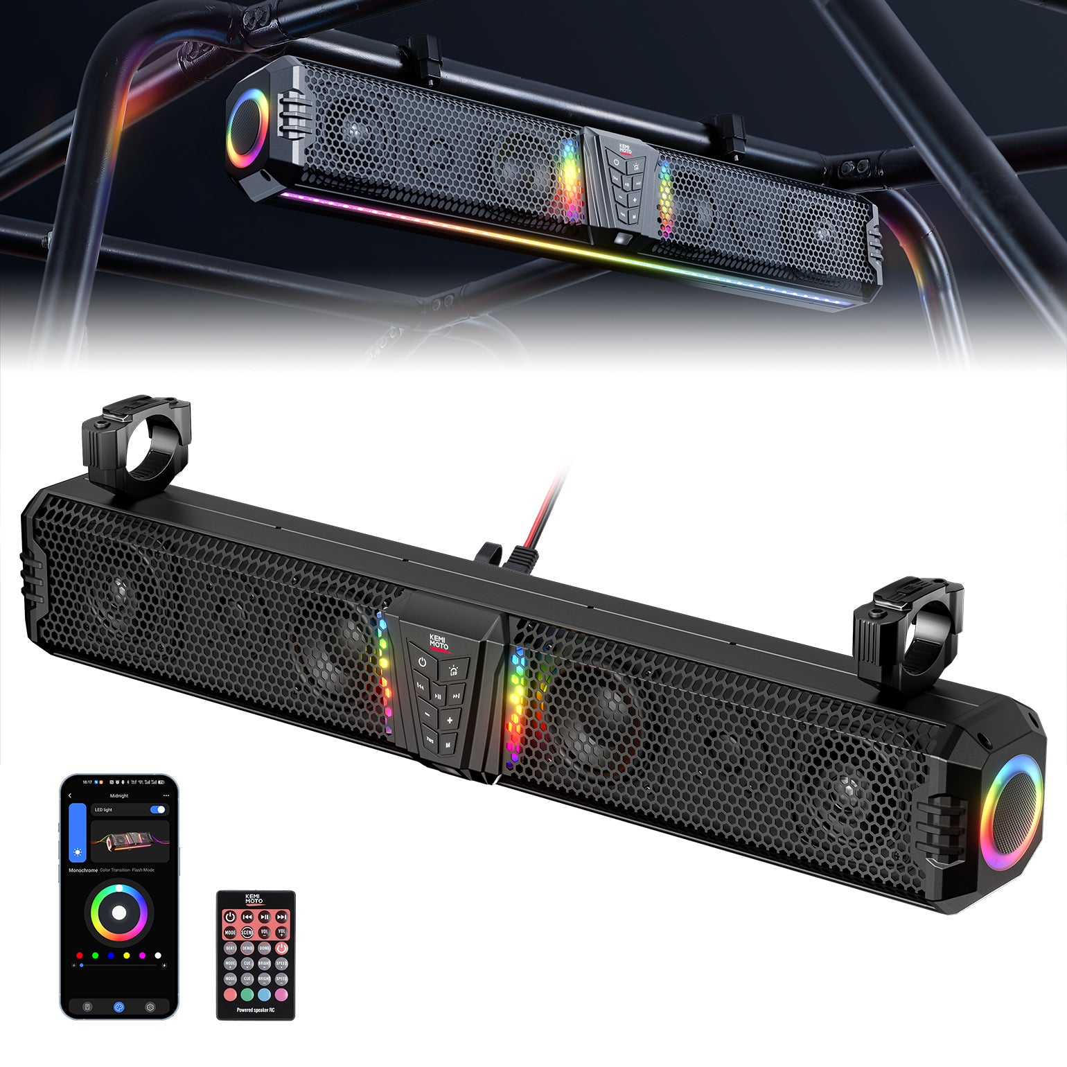 KEMIMOTO Midnight 80 32-inch 6-Speaker RGB UTV Sound Bar