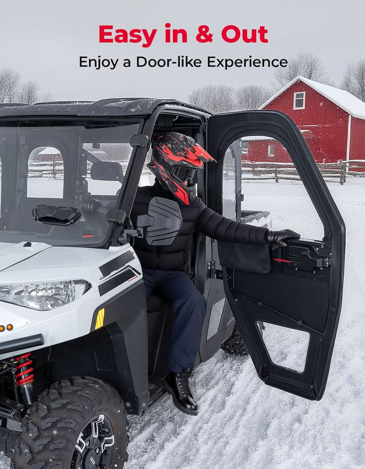 UTV Doors With Steel Frame for Polaris Ranger CREW XP 1000 2018-2025 - Kemimoto