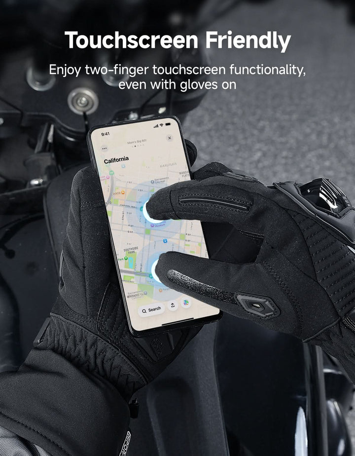 Rainproof Riding Warm Gloves with Touchscreen for Motorcycle Riding, ATV, UTV, Snowmobile