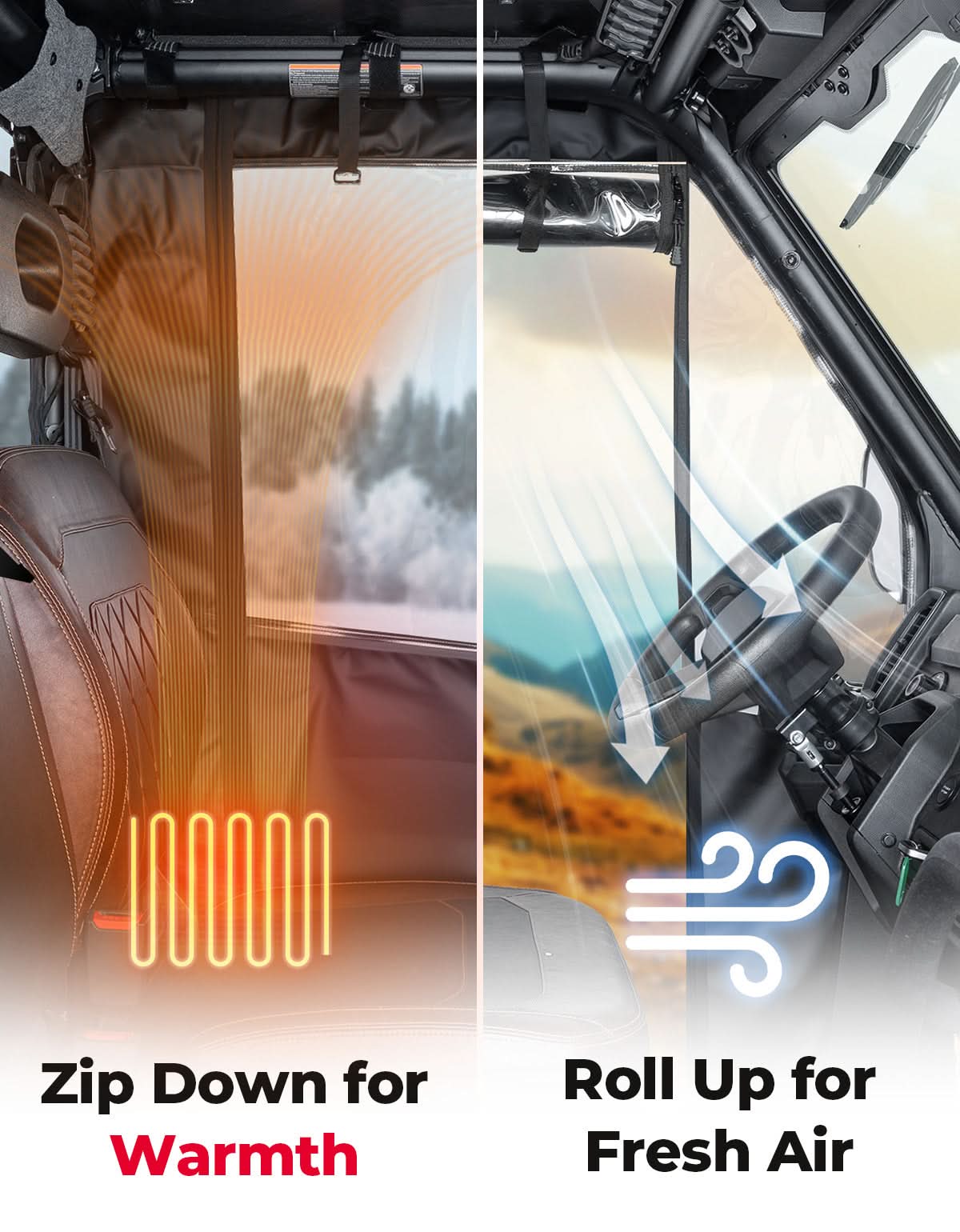 UTV Soft Full Doors Cab Enclosure for CFMOTO UFORCE U10 Pro - Kemimoto