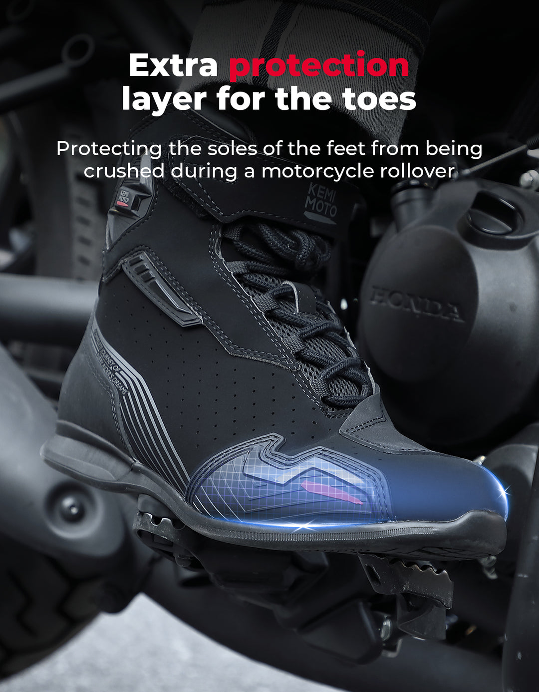 Men’s Ankle Motorcycle Boots For Riding & Travel - Kemimoto