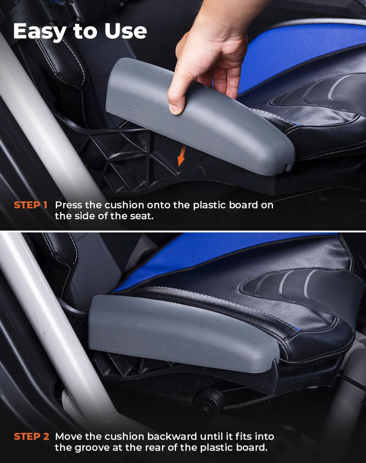 UTV Seat Side Cushions – Fits 2017–2025 Can-Am Maverick X3 MAX & Maverick R, PU Foam Thigh Suppor - Kemimoto