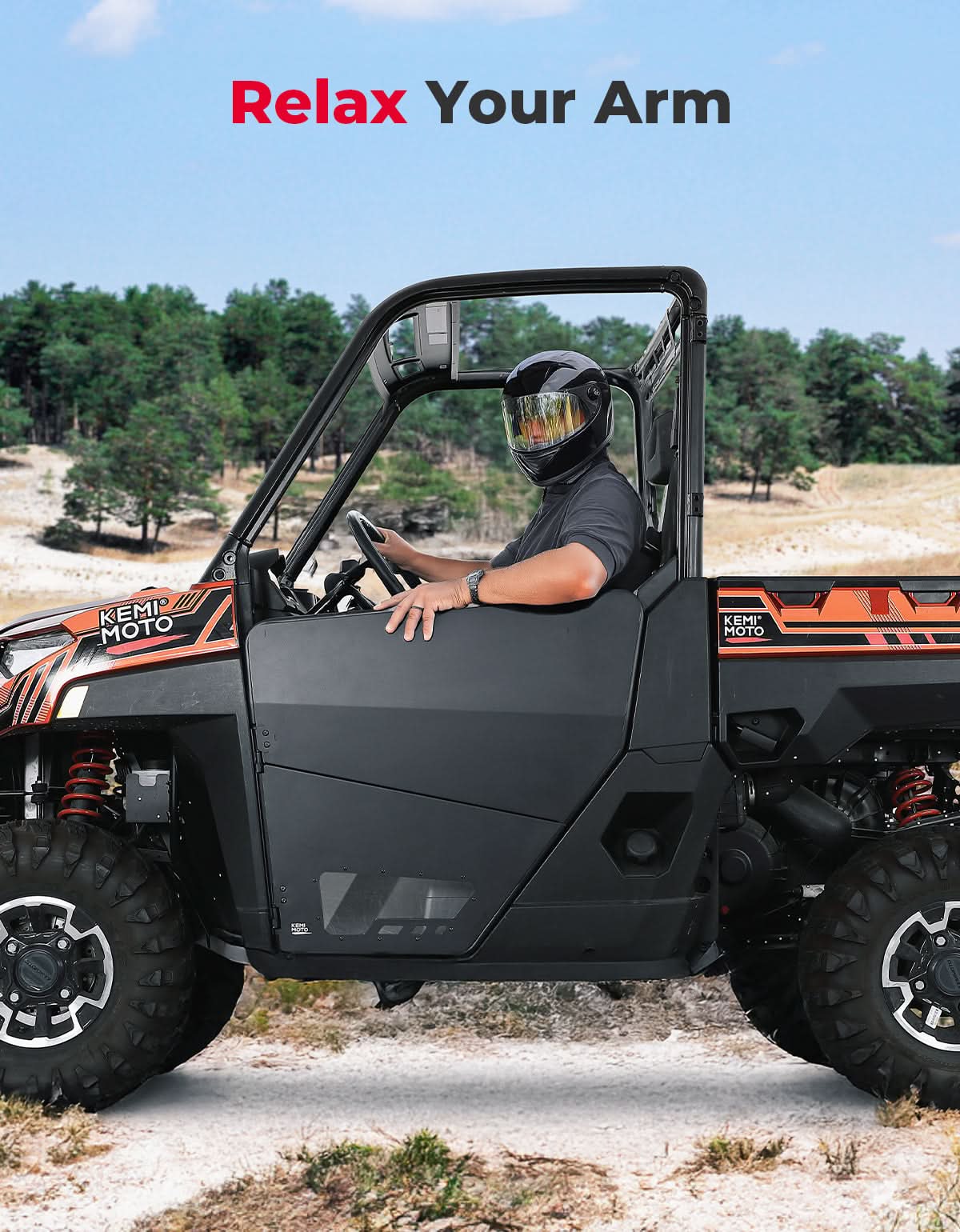 UTV Aluminum Half Door for Ranger XP 1000 2018-2025 - Kemimoto