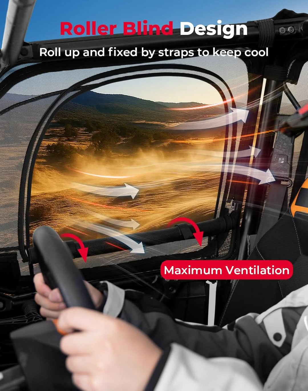 Window Mesh with Steel Frame for 2019-2023 Polaris RZR XP4 1000/ 2019+ Polaris RZR XP - Kemimoto