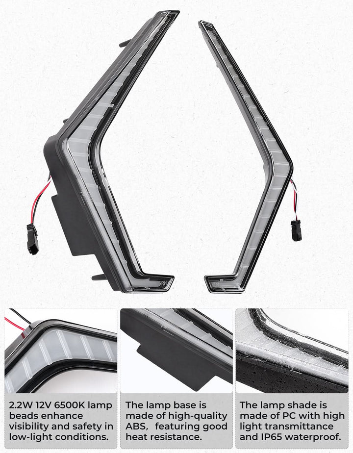 LED Grille Fang Lights for Polaris RZR Pro XP/Pro R/S 2025 Waterproof - Kemimoto
