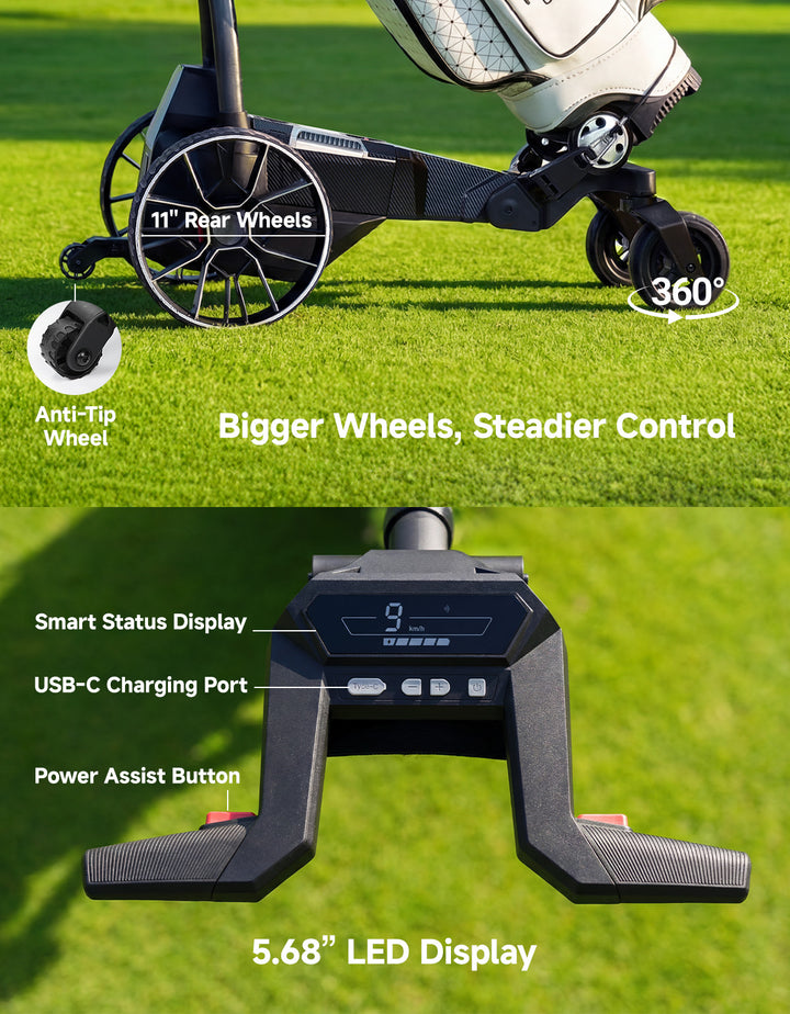 Electric Golf Push Cart with Remote Control, 36 Hole