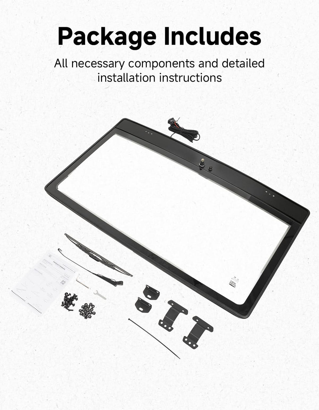 7mm Laminated Glass Windshield with Electric Wiper for Can-Am Defender & Defender MAX