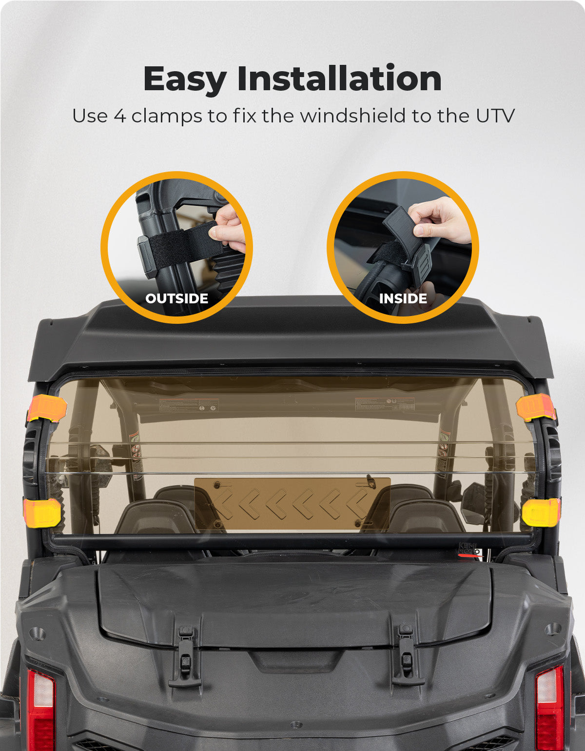 Tinted Rear Windshield w/Sliding Window for 2023+ CFMOTO ZForce 950 Sport | 800 Trail - Kemimoto