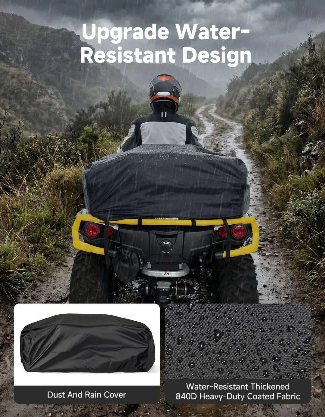 Upgraded 85L ATV Bag with Cooler, Built-in Metal Support Frame