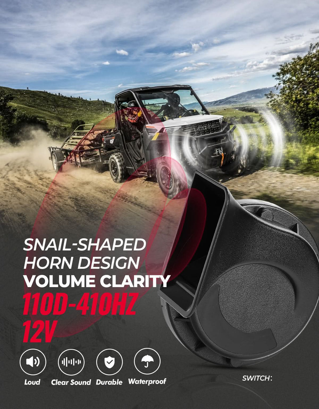 UTV/ATV Universal Turn Signal Kit with Horn & Hazard Lights - Kemimoto