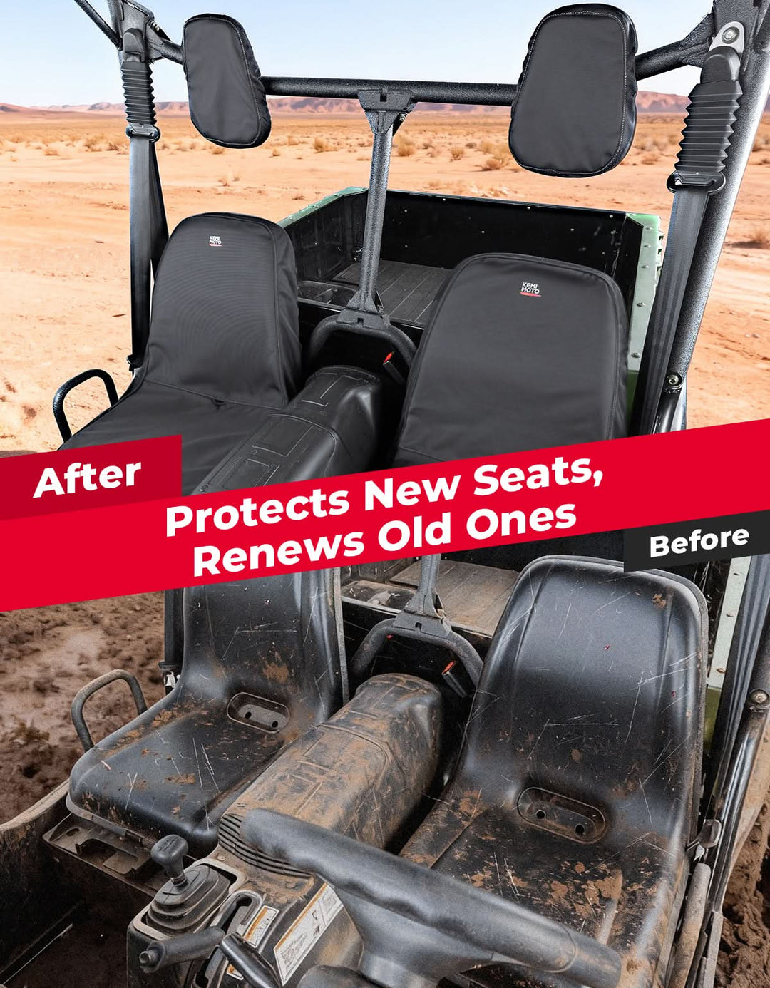 UTV Waterproof Seat Cover for Hisun/Axis, Massimo, Coleman 500/700 (2 Pcs) - Kemimoto