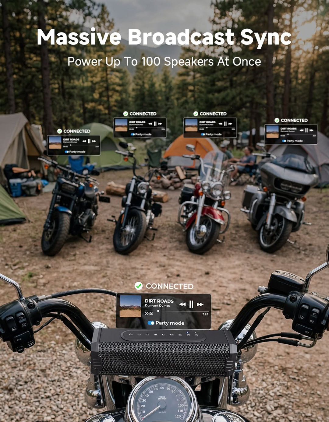 Motorcycle Universal Bluetooth Sound Bar with RGB Lights - Kemimoto