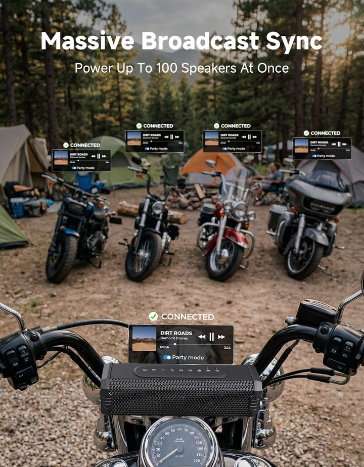 Motorcycle Universal Bluetooth Sound Bar with RGB Lights - Kemimoto