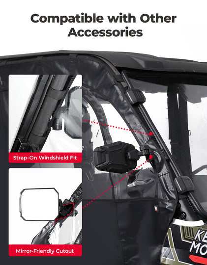 UTV Cab Enclosure Upper Doors for Ranger XP 1000 (2017-2025)