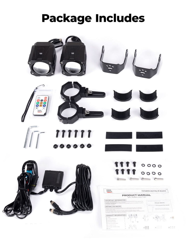 Whipless LED Chase Lights – 9 Flash Modes, Fits 1.5''–2'' Roll Cages – Compatible with RZR, Maverick X3, Defender, CFMoto - Kemimoto