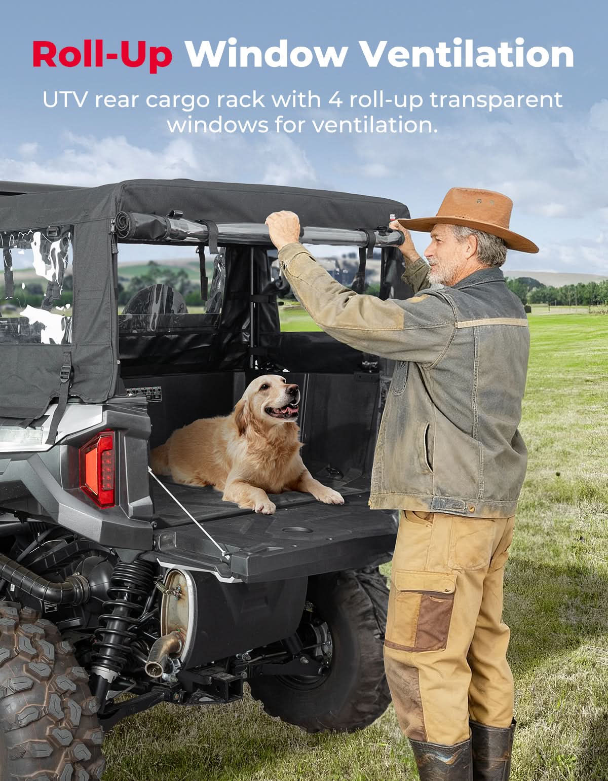 Soft Cargo Camper Bed Cover Rack for Polaris General 1000 / XP 1000 / 4 1000 (2016–2026) - Kemimoto