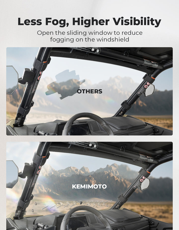 Adjustable Vented Front Windshield for 2023+ CFMOTO ZForce 950 Sport | 800 Trail - Kemimoto