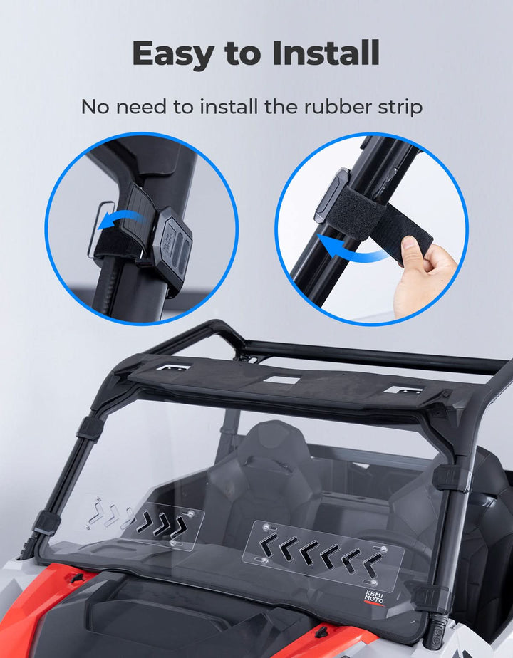 UTV 2-IN-1 Front Vented Windshield Compatible with Polaris General 1000, XP 1000, 4 1000 - Kemimoto