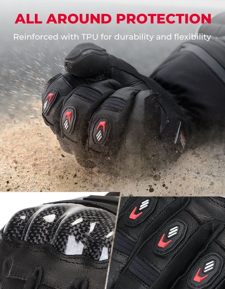 Heated Motorcycle Gloves Men Women 7.4V Battery Waterproof Touchscreen