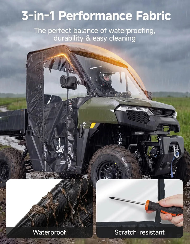 UTV Soft Doors for Polaris Ranger 500 2026, 2-Door Set