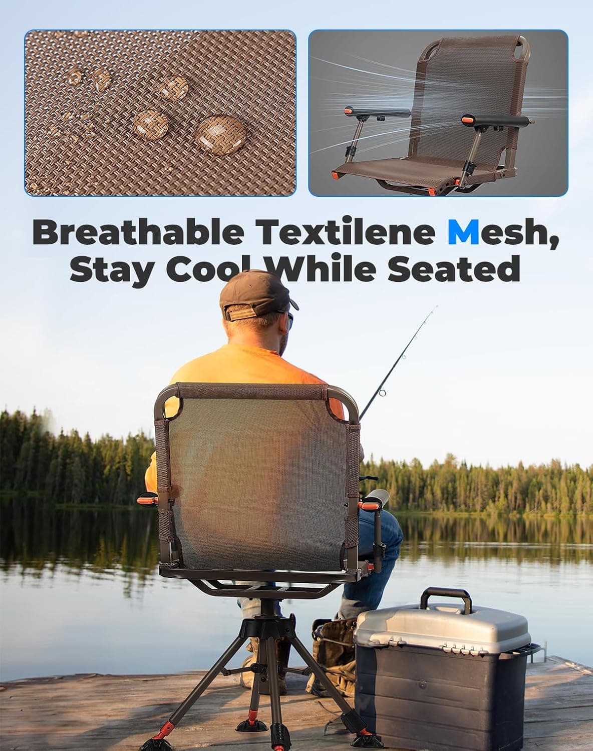 Hunting Chair 360 Degree Silent Swivel Folding Chair - Kemimoto